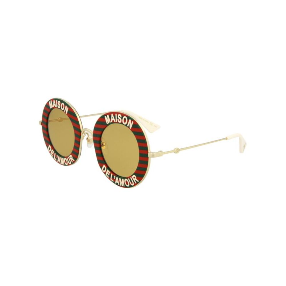 Gucci Round-Frame Metal Sunglasses Red Womens - Picture 2 of 5